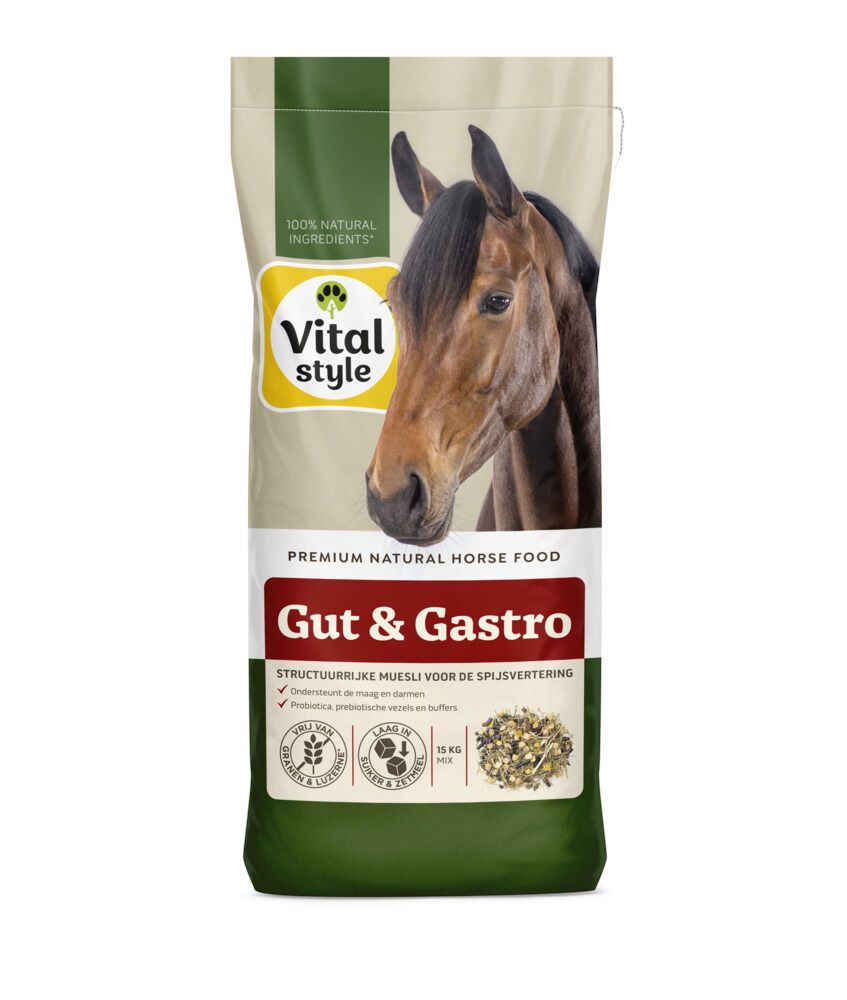 VITALstyle Gut & Gastro Muesli - Paardenvoer - 15 Kilogram - Zak