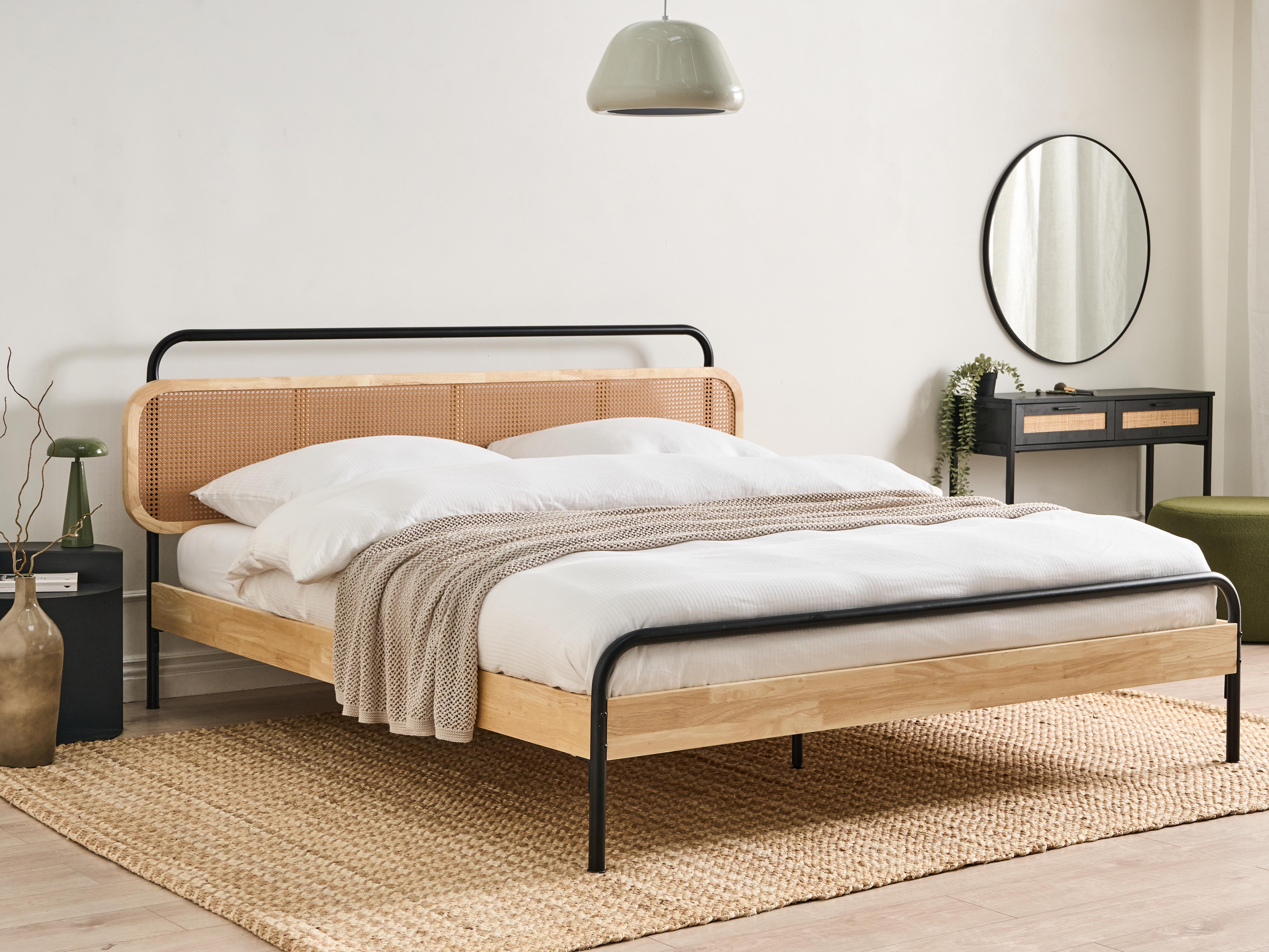 Bed Rotan BOUSSICOURT 180 x 200 cm Lichtbruin