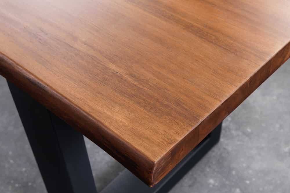 Massive Sitzbank GENESIS 200cm braun Akazienholz mit Rückenlehne Baumkante