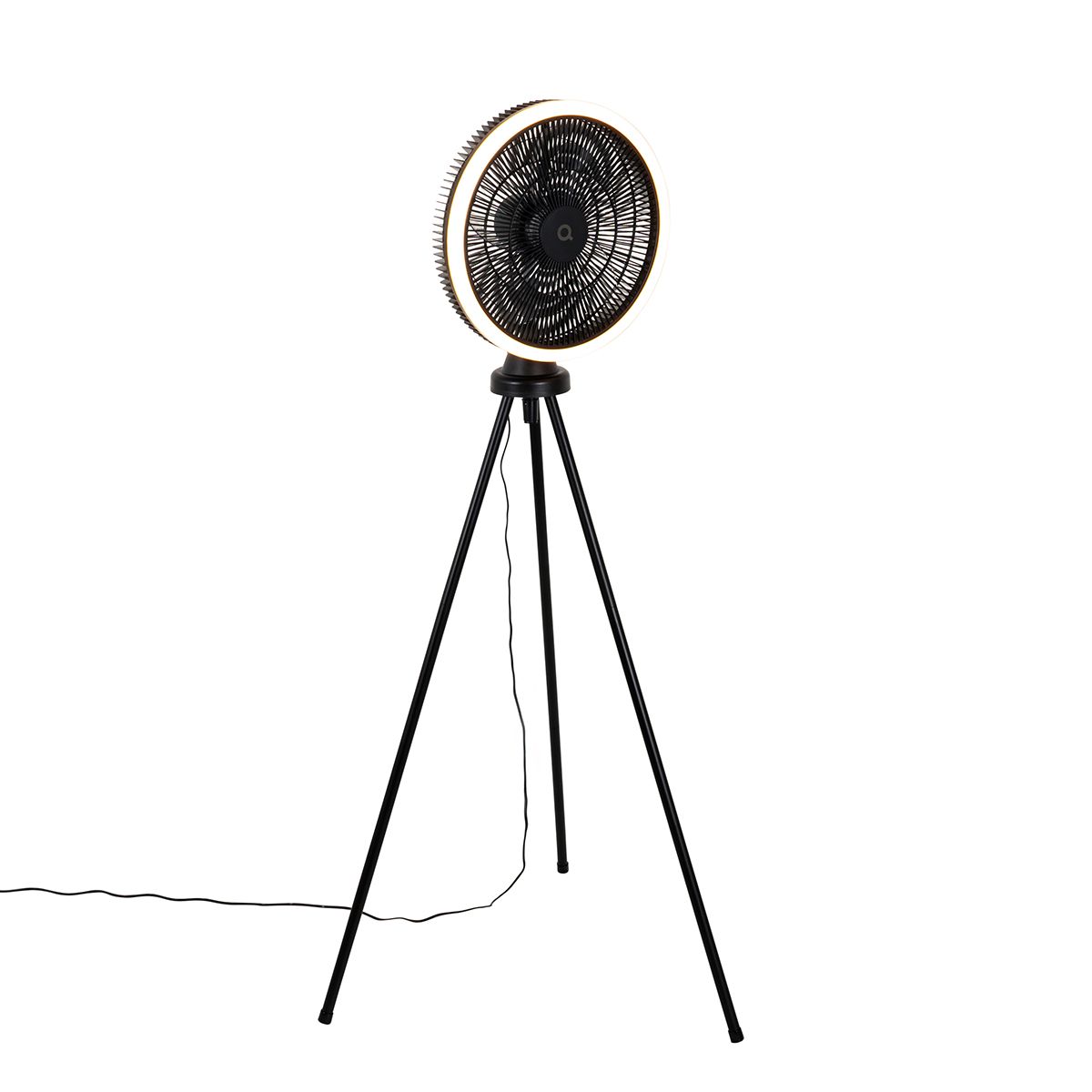 Vloerventilator tripod zwart incl. LED 3-staps dimbaar - Meric