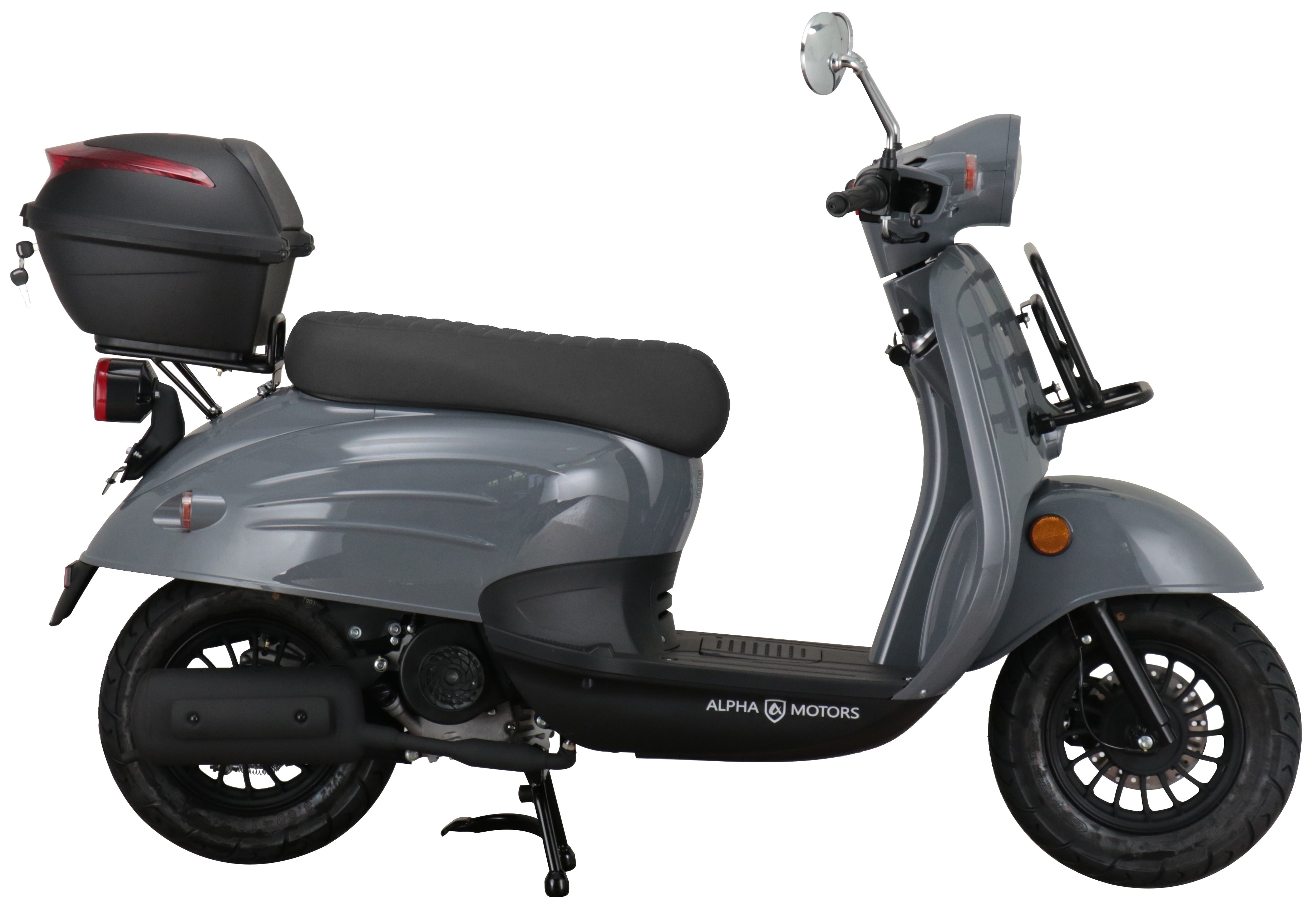 Alpha Motors Motorroller Adria 50 ccm 45 km/h EURO 5 grau inkl. Topcase