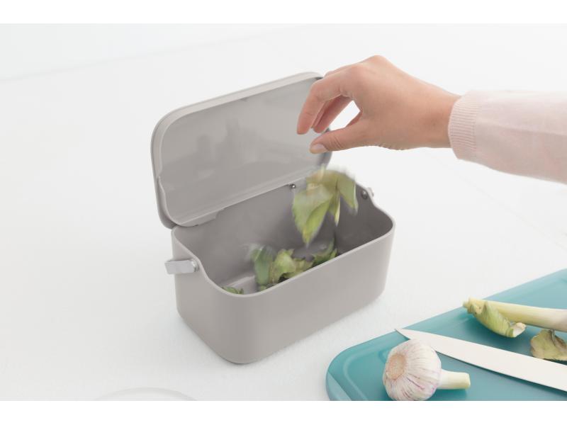 Brabantia Komposteimer 1.8 l, Grau Eimer