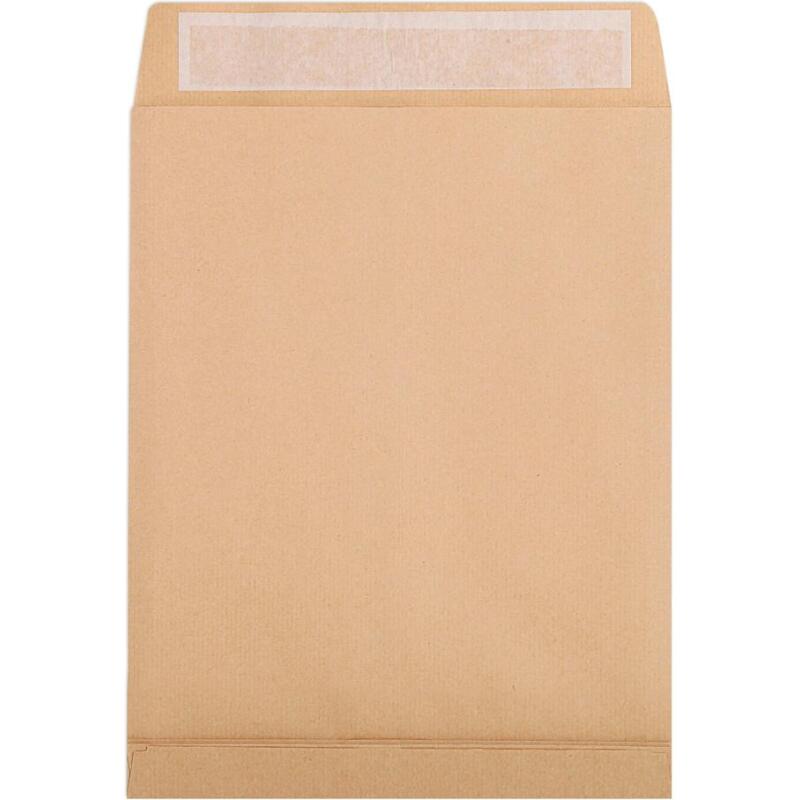 Paquet de 5 Pochettes Kraft Brun E4-260x400 mm avec Soufflet de 30 mm - Auto-Adhésives - 120g/m2 - Brun