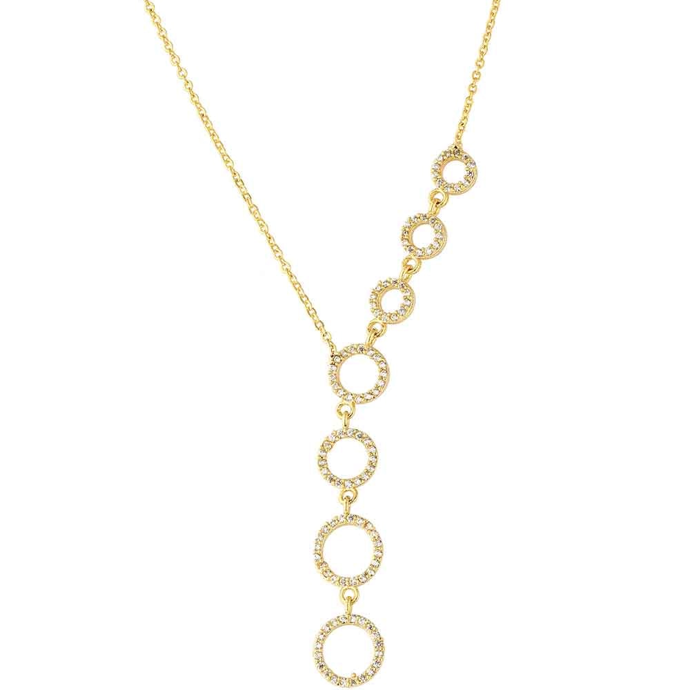 Collier - Laiton plaqué or & zircons