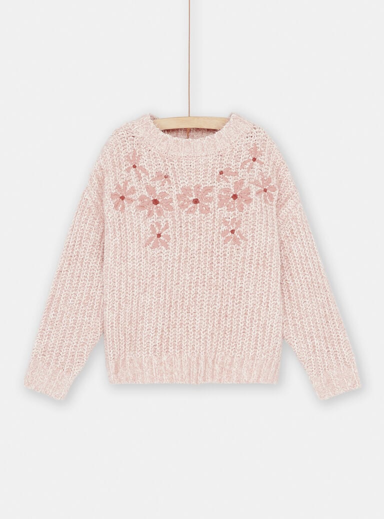 Pull rose à manches longues