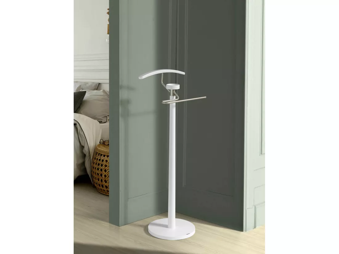 Valet de nuit - H112cm x L46cm x P34cm - hêtre massif blanc - Bold