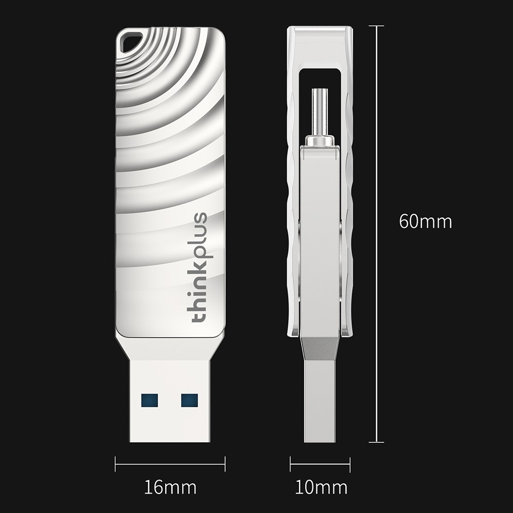 (32GB) Thinkplus USB C / USB 3.2 Speicher Stick Flash Drive mit 100 Mbit/s Lesegeschwindigkeit (MU232) - Silber