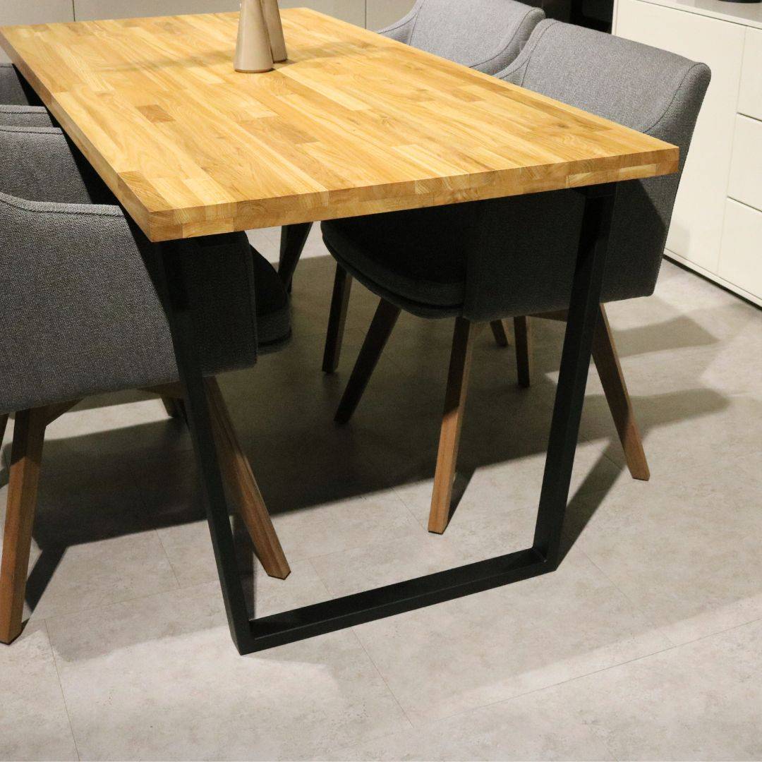 holz4home® Trapez Tischgestell Metall schwarz – 1 Paar (2 Stück)