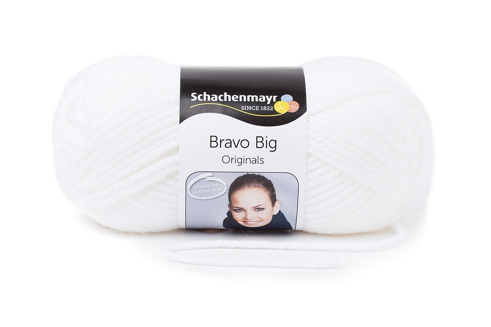 Handstrickgarn BRAVO BIG - weiß - 200g