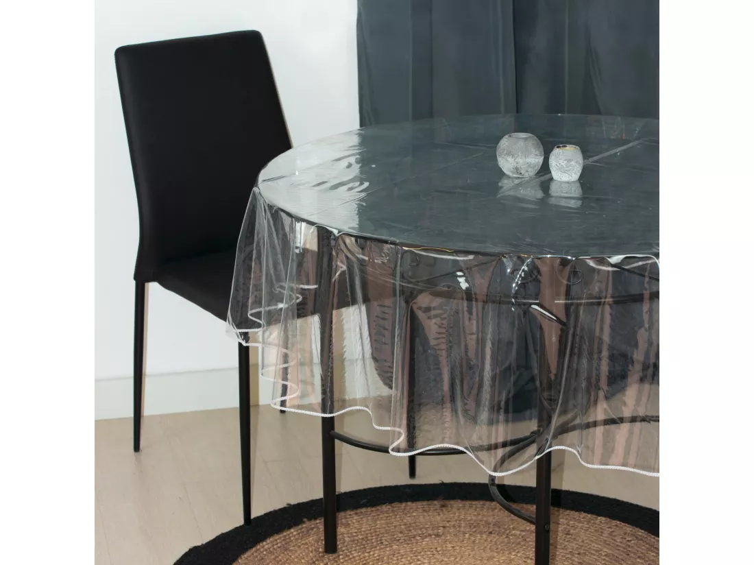 Nappe ronde D.140 cm CRISTAL transparent