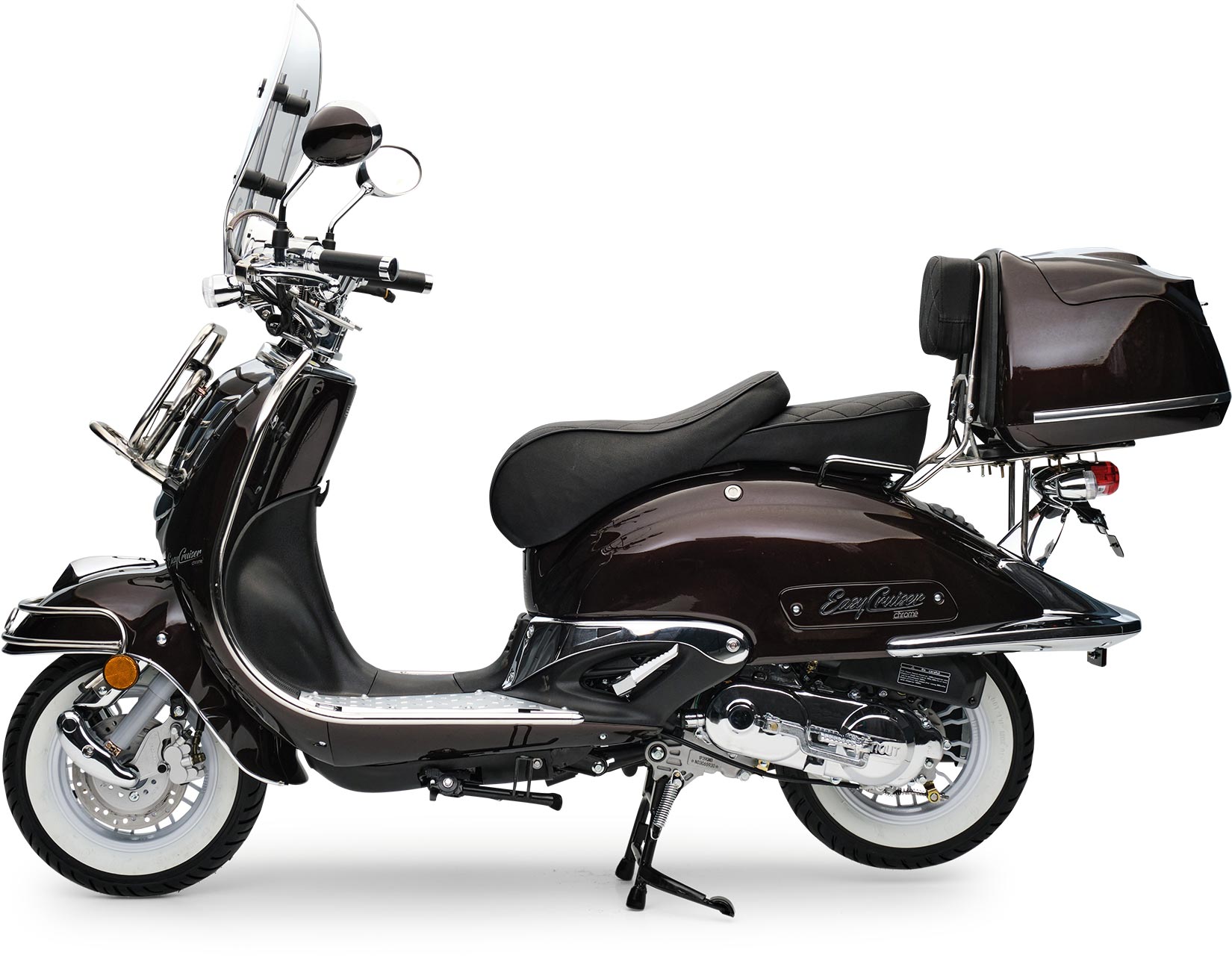 Motorroller Retro EasyCruiser Braun 50ccm 25 kmh Mofa Scooter