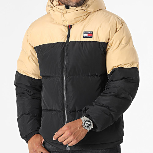 Doudoune Capuche Alaska Colorblock Puffer 7482 Beige Noir