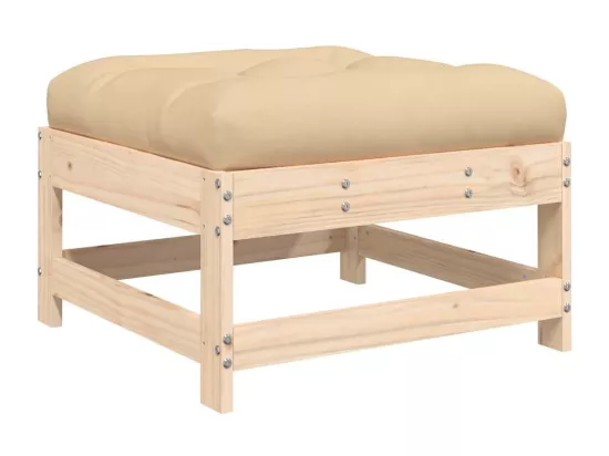 Repose-pieds de jardin avec coussins lot de 2 bois pin massif