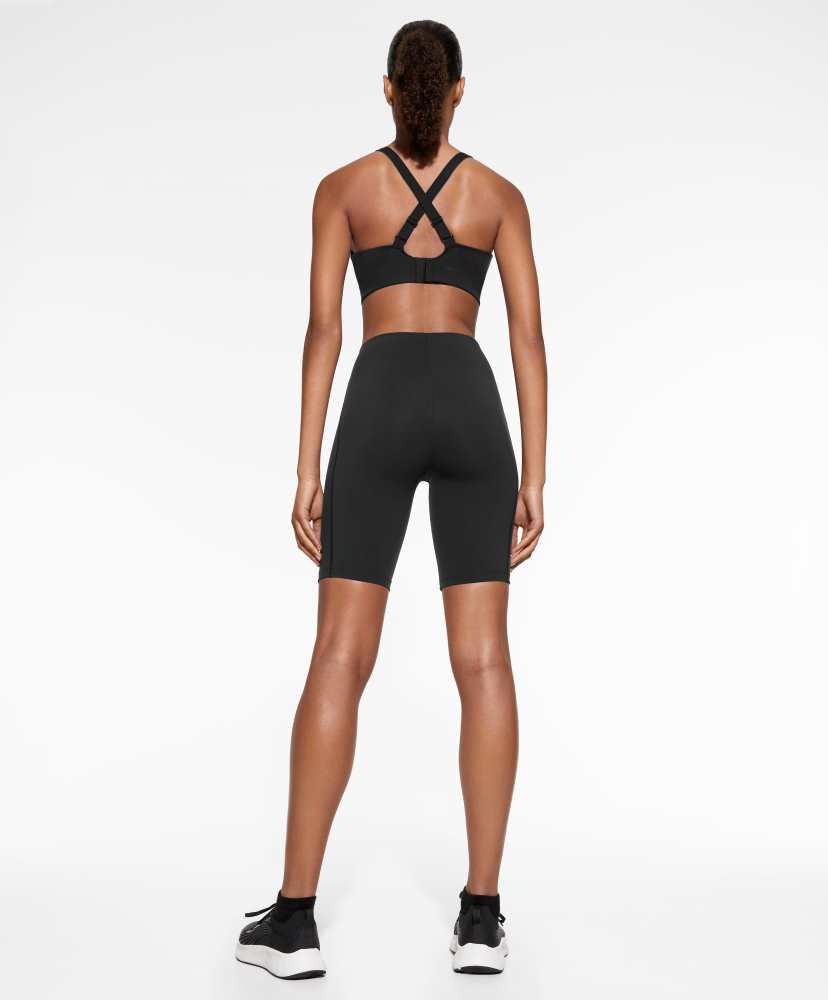 Calça legging de ciclismo com compressão para controle do core, 25 cm