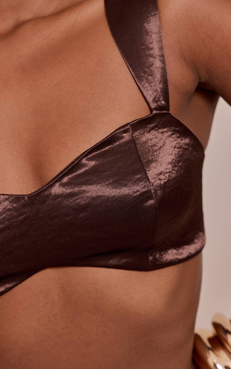 Chocolat Bralette En Satin Martelé