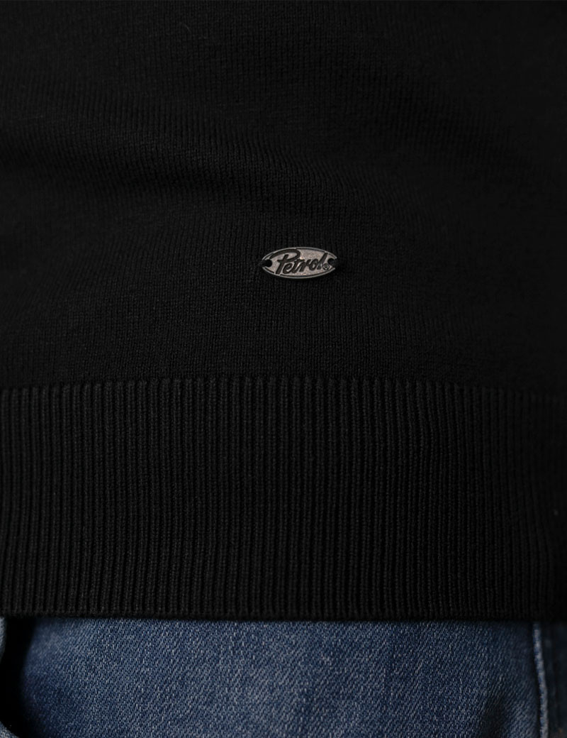 PETROL IND PULL HOMME EN MAILLE  COL ROND NOIR