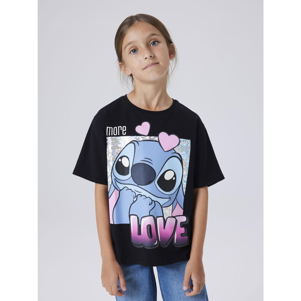 Køb Name It Black Nkffora Stitch Ss Nreg Top Box Noos Wdi