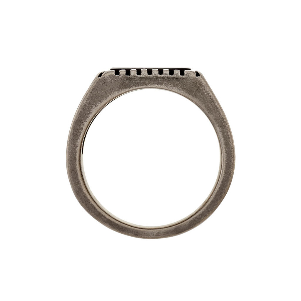 Bague Chevalière Acier Vieillit Haris Agate