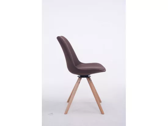 Chaise de conférence - Tissu & Bois - Marron - Troyes