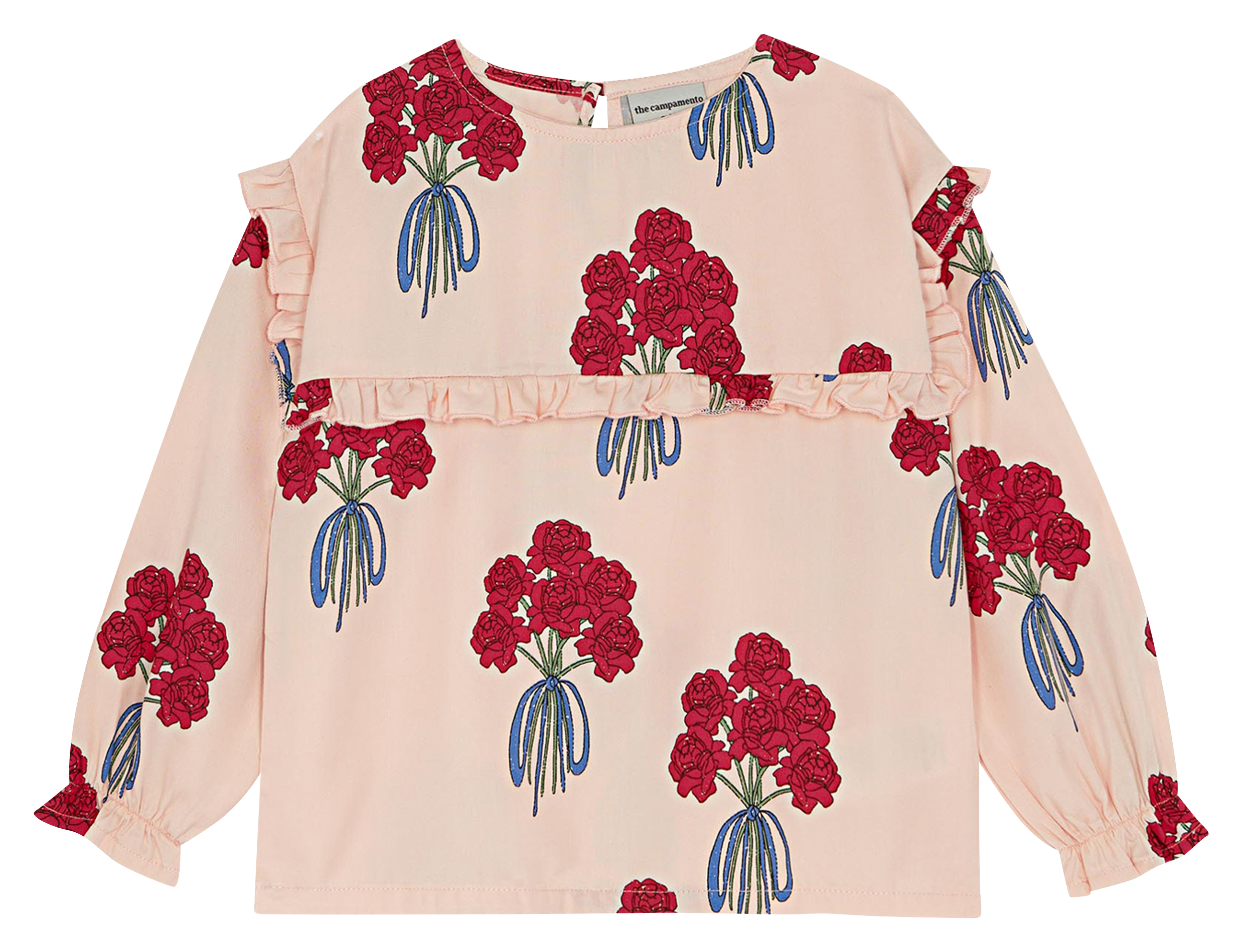 Blouse col rond imprimée| Rose