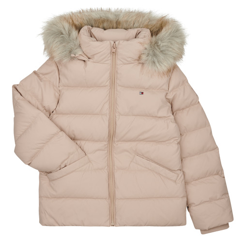 Tommy Hilfiger - ESSENTIAL DOWN FUR HOOD JACKET Beige