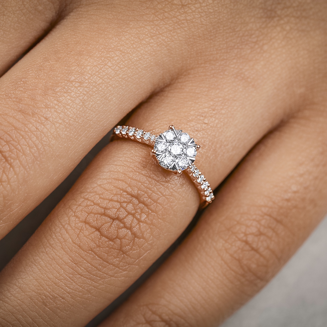 Verlobungsring 750/18 K Roségold mit Diamanten 0.50 ct H/si by CHRISTIAN