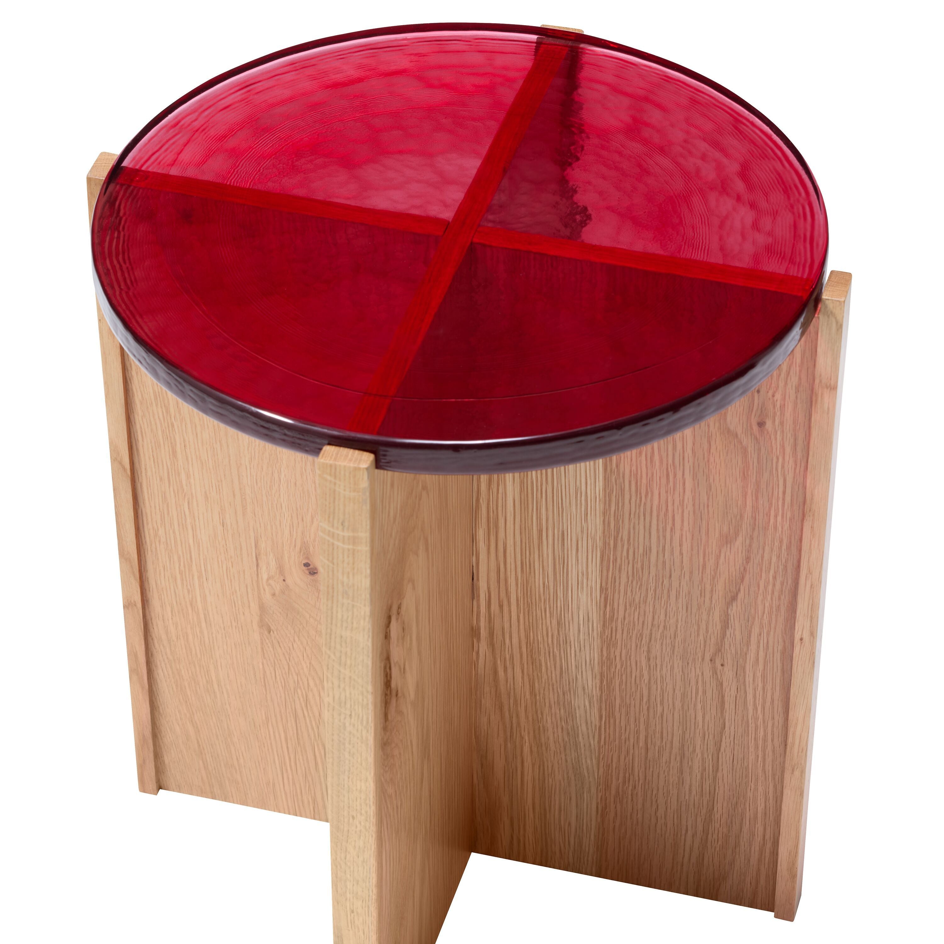 AMARA Beistelltisch - Bordeaux / B: 40.5 cm x T: 40.5 cm x H: 44.5 cm