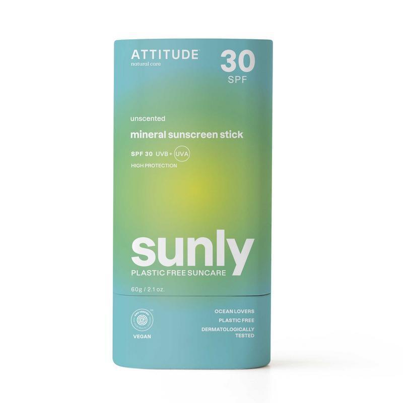 Attitude Sunly Zonnebrandstick SPF30 Parfumvrij 60g