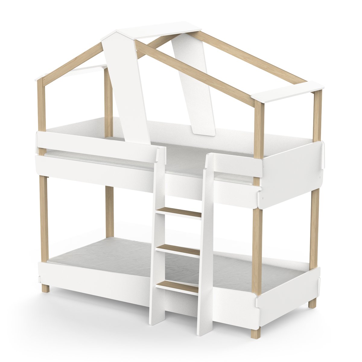 Calicosy - Stapelbed Timber - 90x200 cm - Wit