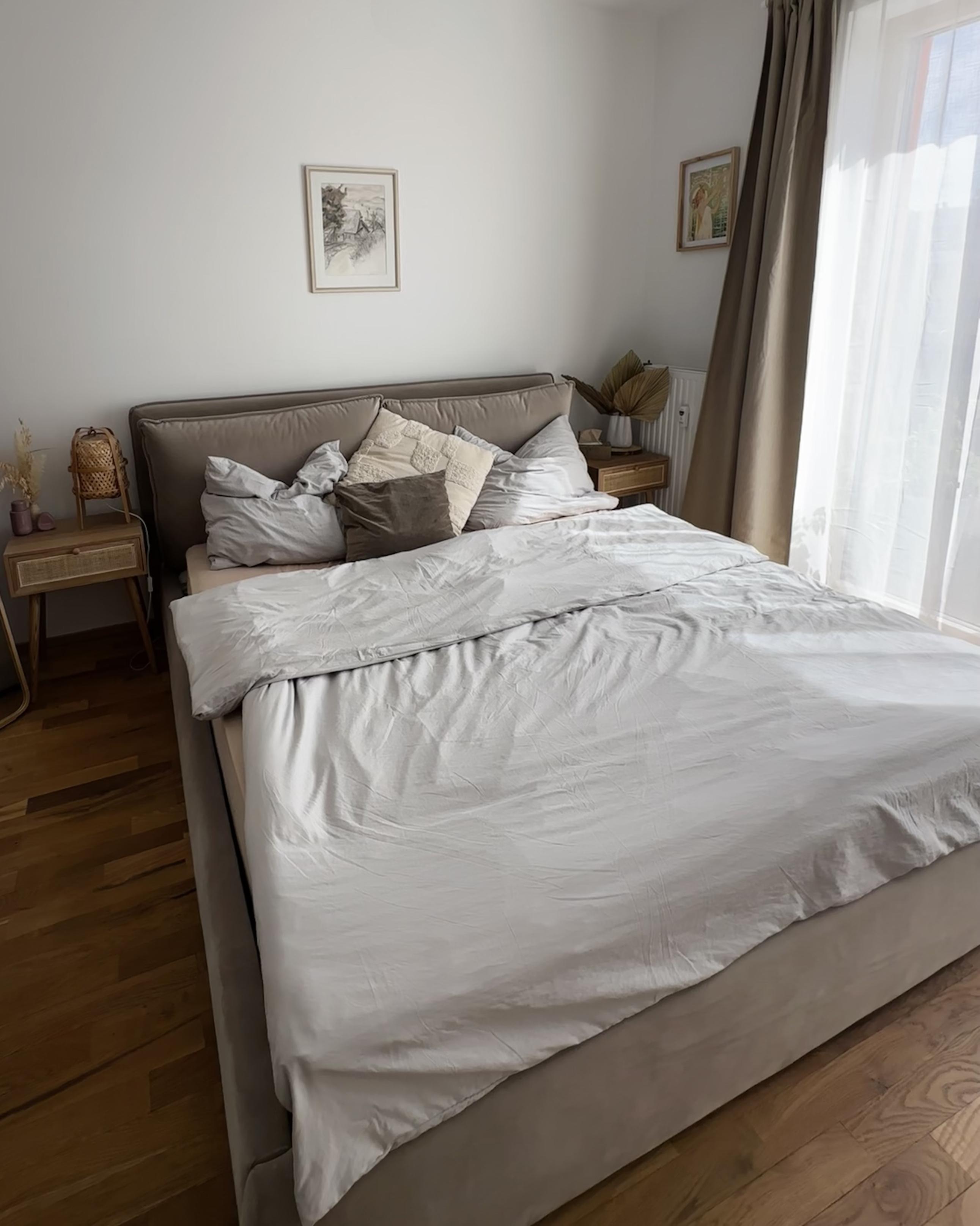 Bed met opbergruimte Fluweel BAJONNA 180 x 200 cm Beige