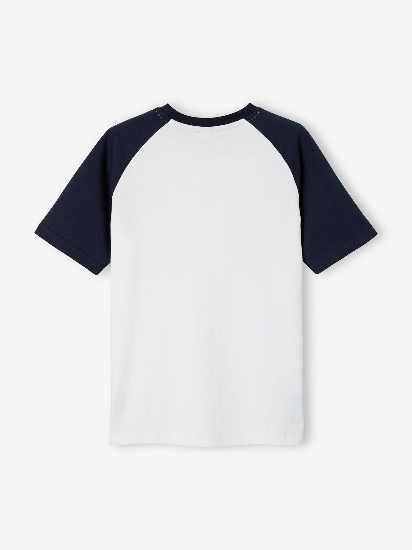 Camiseta esportiva de beisebol para meninos, branca lisa com estampas.