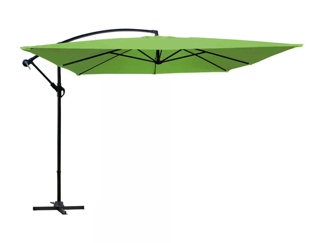 Parasol déporté 3x3m aluminium vert - Genova
