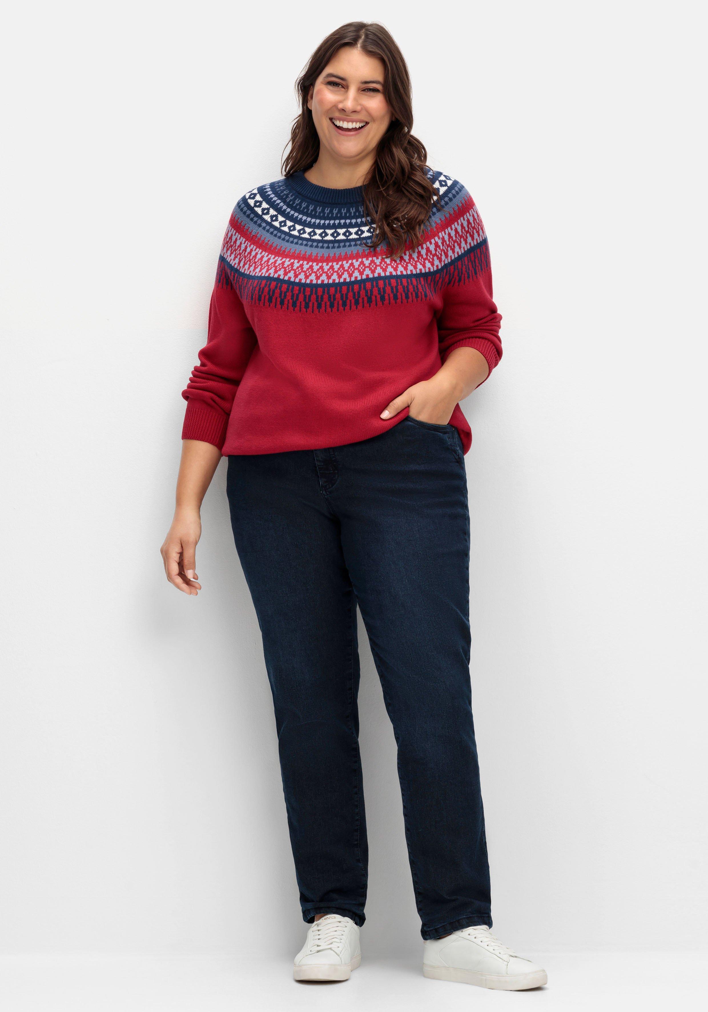 Gerade Jeans mit kariertem Thermo-Innenfutter
