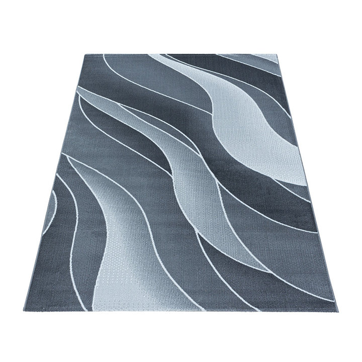 Modern vloerkleed - Streaky Waves Grijs/Wit  | Modern design