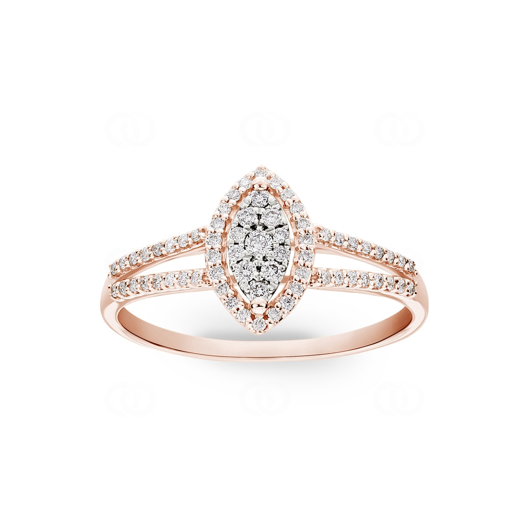 Ring 750/18 K Roségold mit Diamanten 0.22 ct H/si