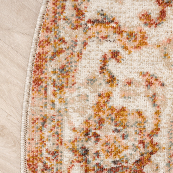 Rond vloerkleed - Spring Medaillon Terra/Creme | Sfeer