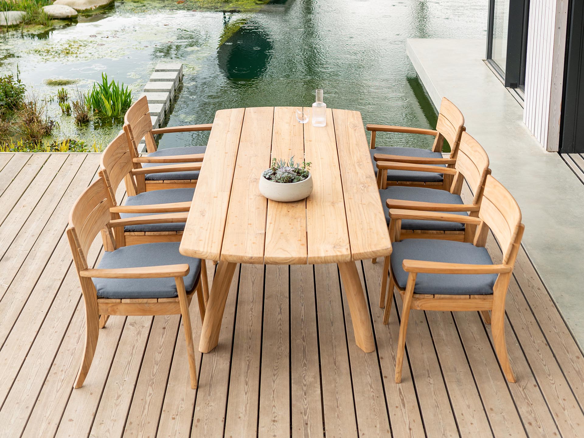 Table sorrento en teck 2.4mx1m