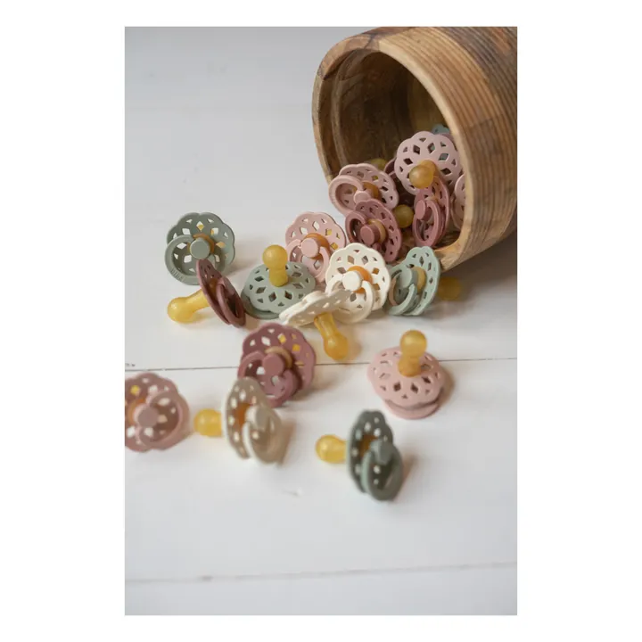 Bibs Tétines en caoutchouc naturel Bohème - Set de 2 | Rose pêche