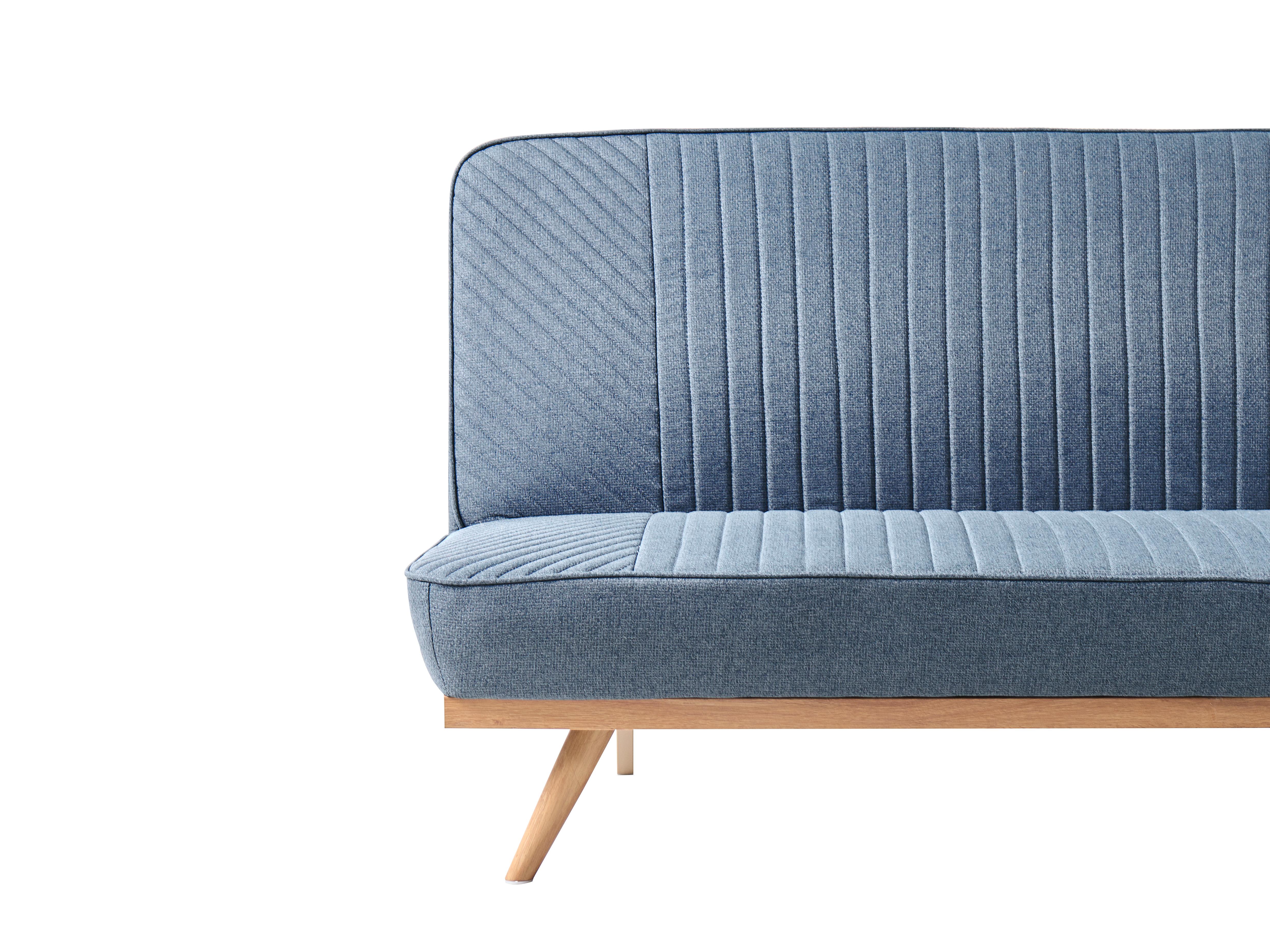 Slaapbank 2-zits KALFAFEL Stof Blauw