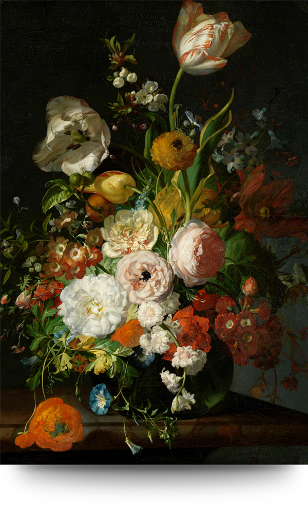 Bloemstillevens Rijksmuseum - Canvas schilderijen 100 x 200 cm
