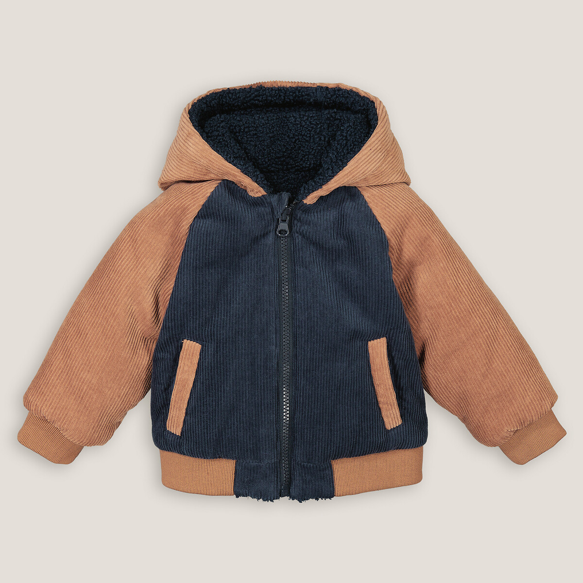 COLEÇÕES LA REDOUTE<br>Jaqueta quente com capuz, reversível
