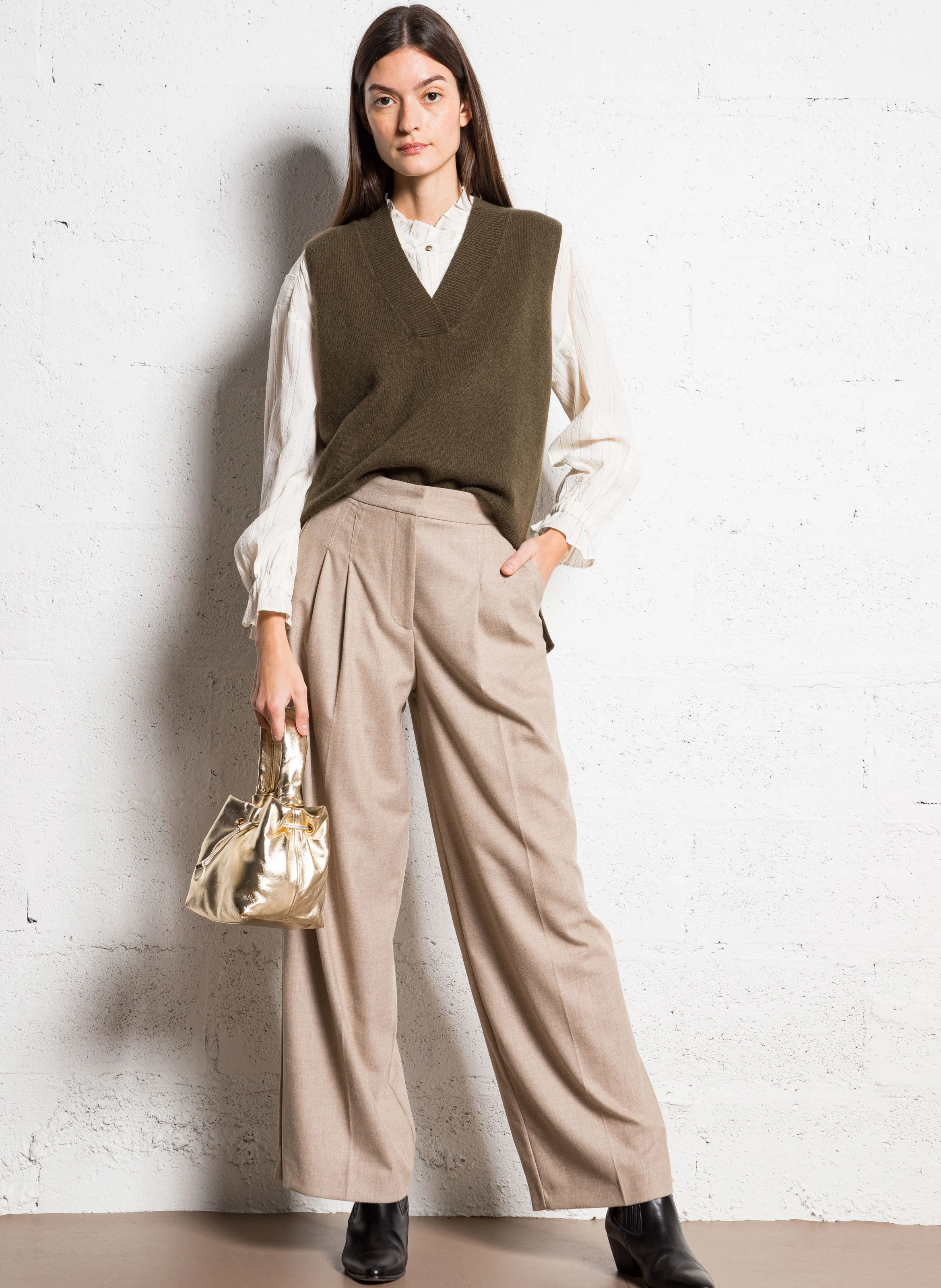 PETITE TENDRESSE - Sac à main bourse en cuir| Doré