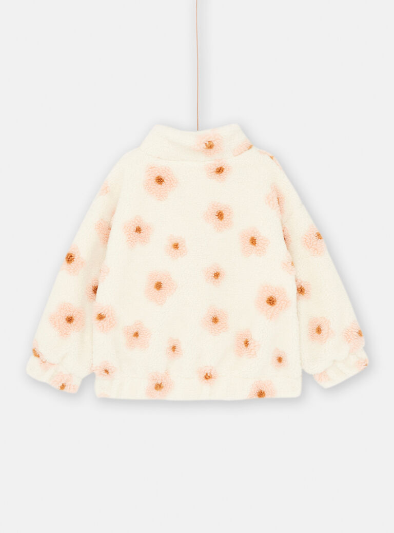 Veste écrue en sherpa pour fille