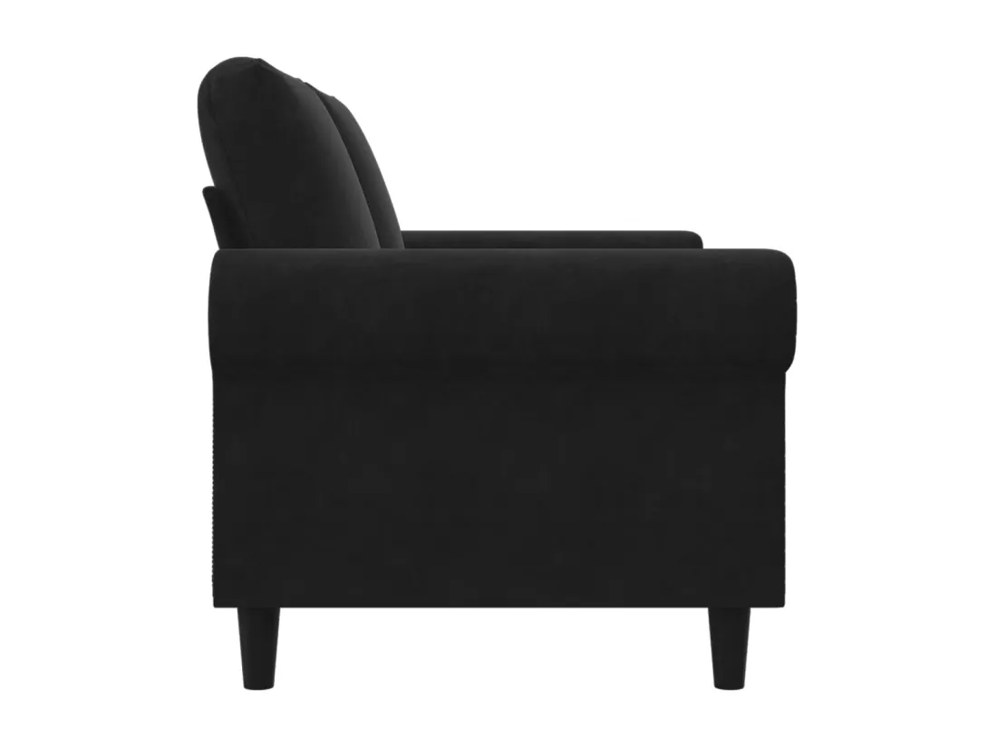 Canapé à 2 places Noir 120 cm Velours