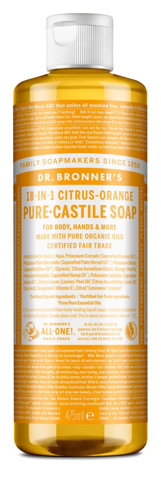 Dr. Bronner's - Pure Castile Liquid Soap Citrus Orange 475 ml
