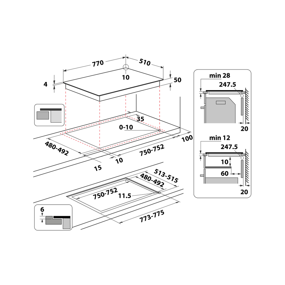 Whirlpool WBB4877NE Inductiekookplaat