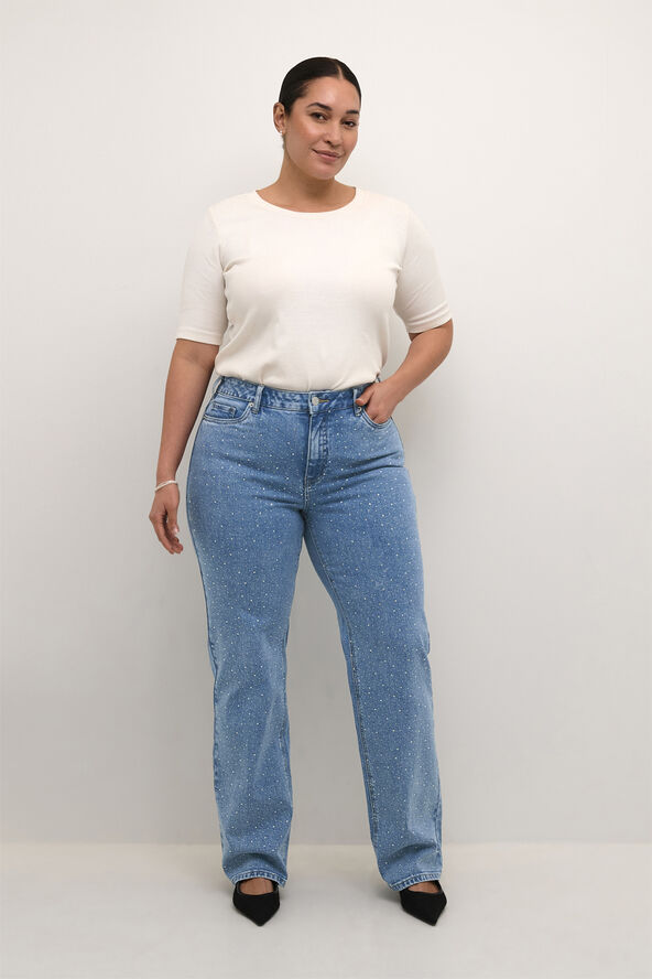 Kaffe Curve KCthura Embellish Jeans Medium blue denim