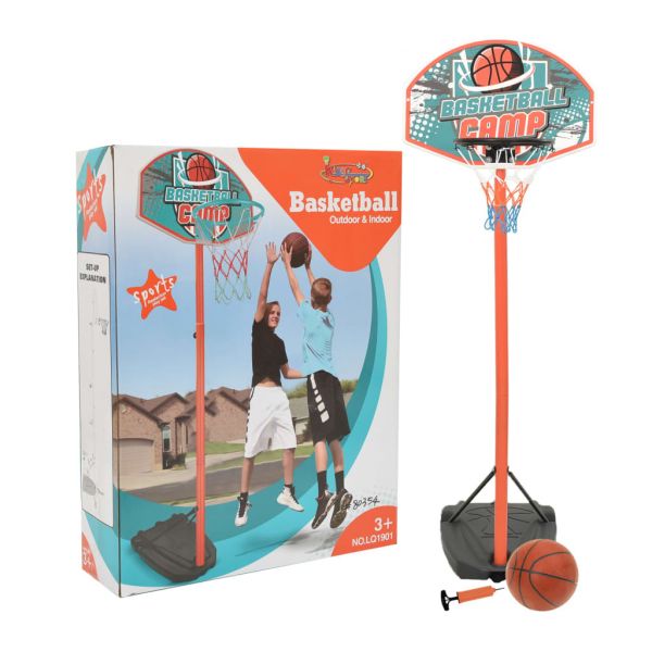 Conjunto Jogo de Basquetebol Portátil Ajustável 180-230 cm