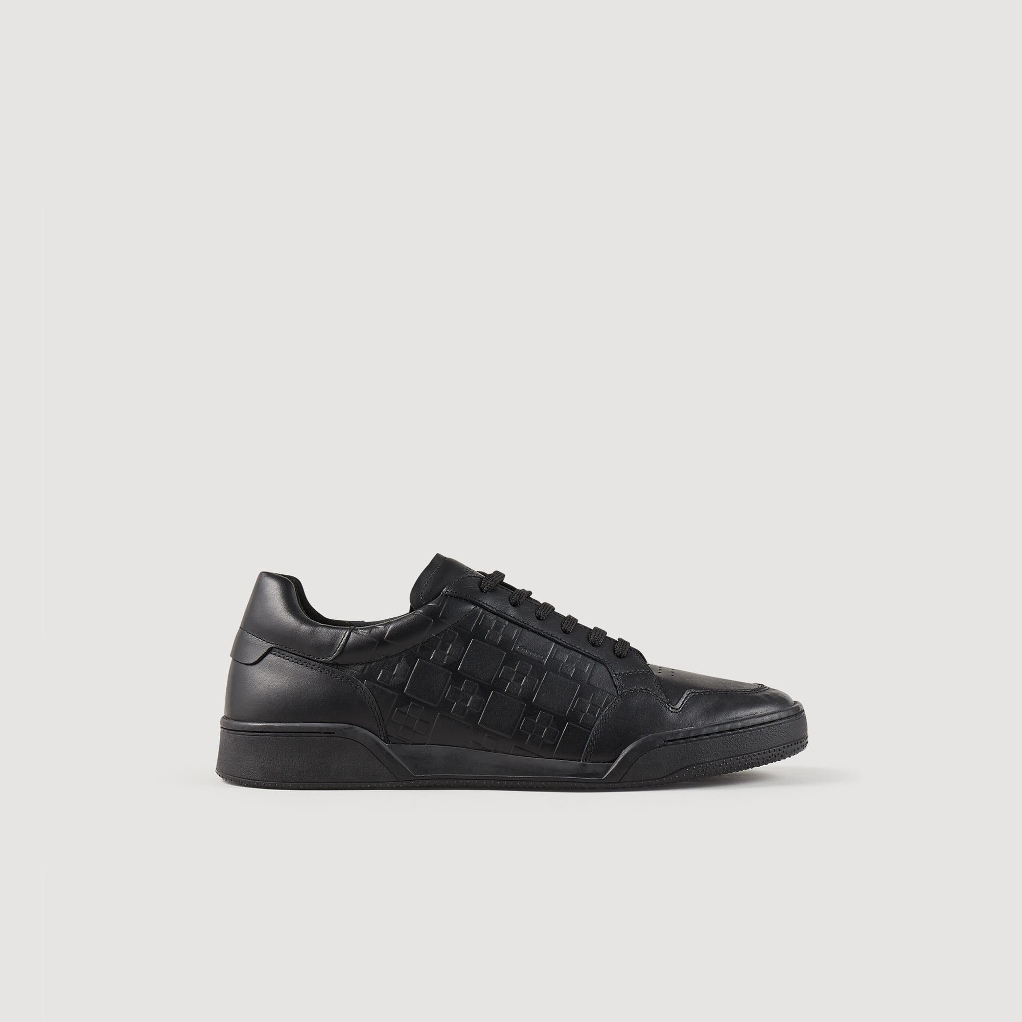 Sneakers en cuir embosse square cross