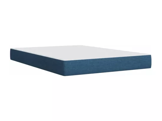 Sommier à lattes de lit avec matelas Bleu 140x190 cm Tissu